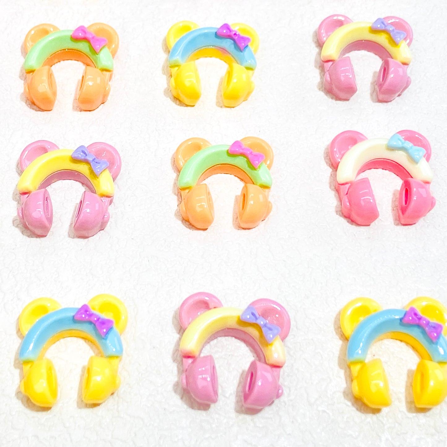 Colorful Bear Earphone Resin DIY Charms