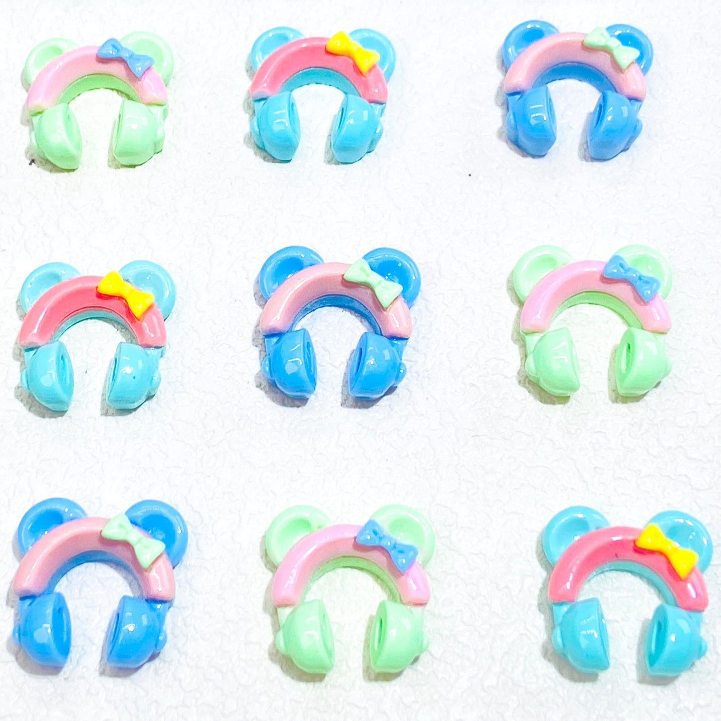 Colorful Bear Earphone Resin DIY Charms