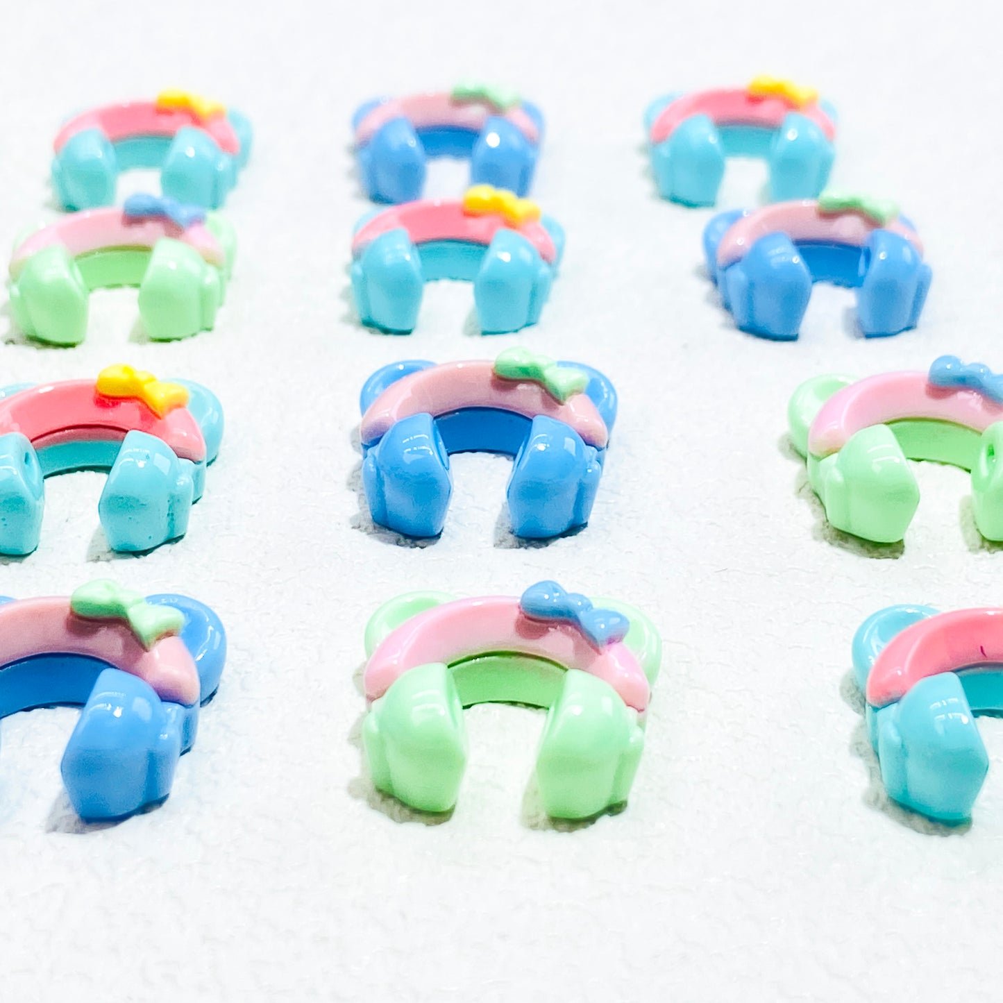 Colorful Bear Earphone Resin DIY Charms