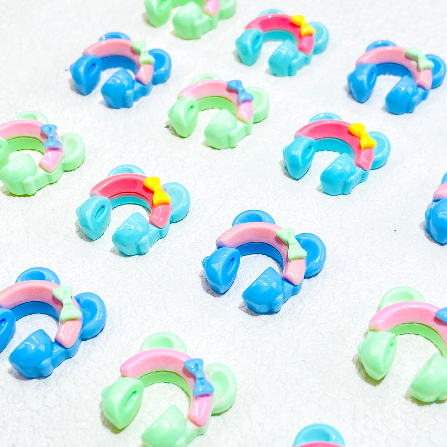 Colorful Bear Earphone Resin DIY Charms
