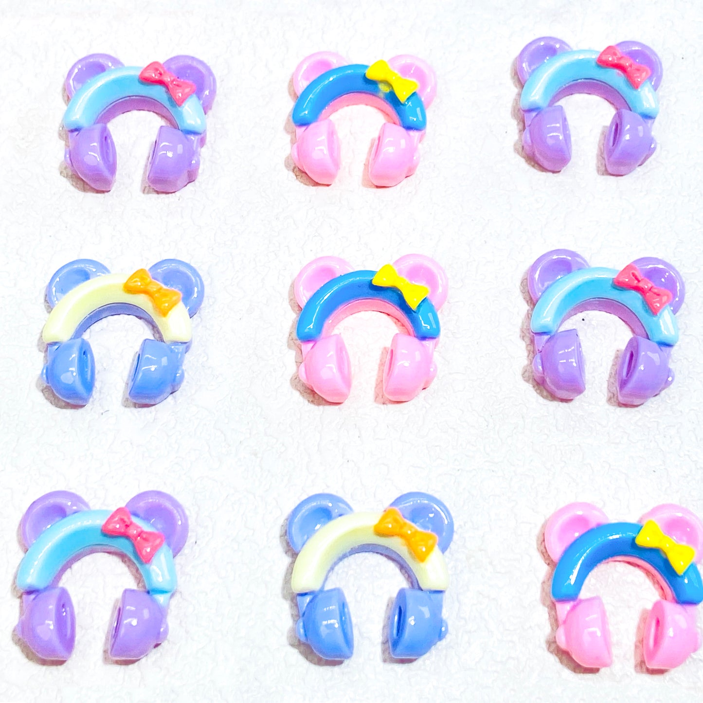 Colorful Bear Earphone Resin DIY Charms