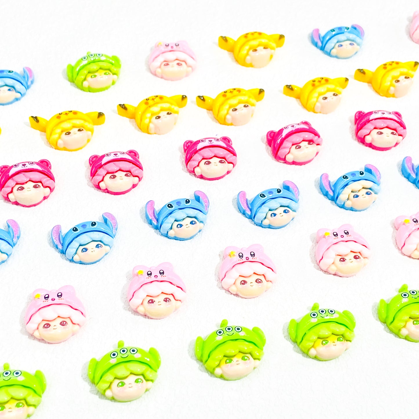 Colorful Cartoon Heads Resin DIY Charms