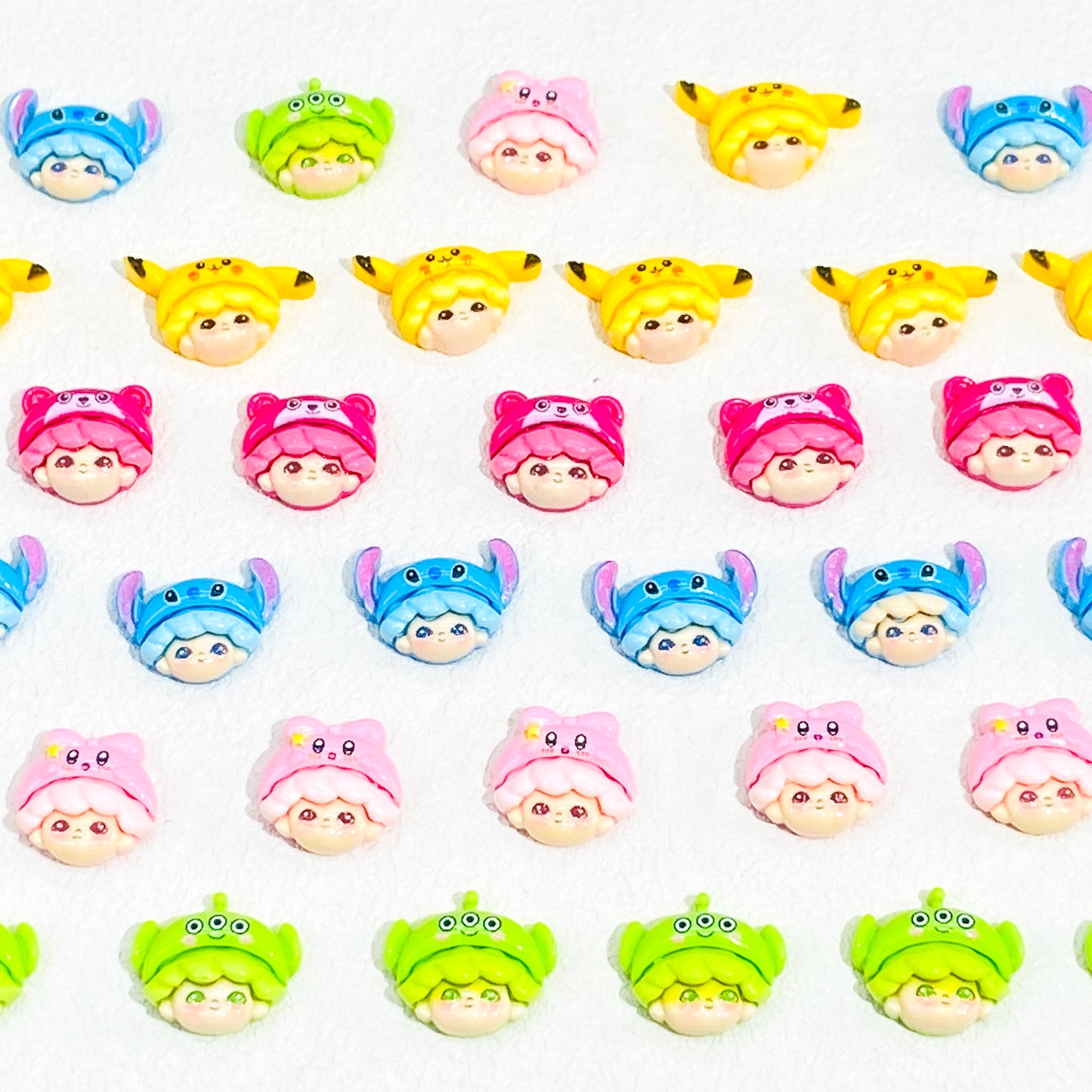 Colorful Cartoon Heads Resin DIY Charms