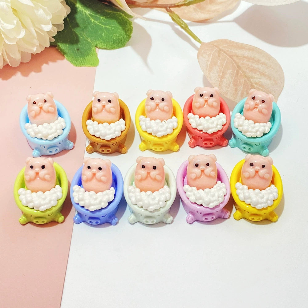 Piggy In The Tub Resin DIY Charms