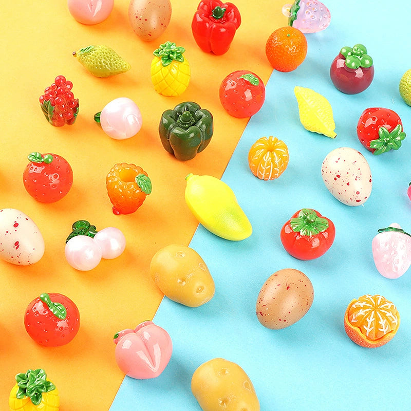3D Mix Fruits N Plants Resin DIY Charms