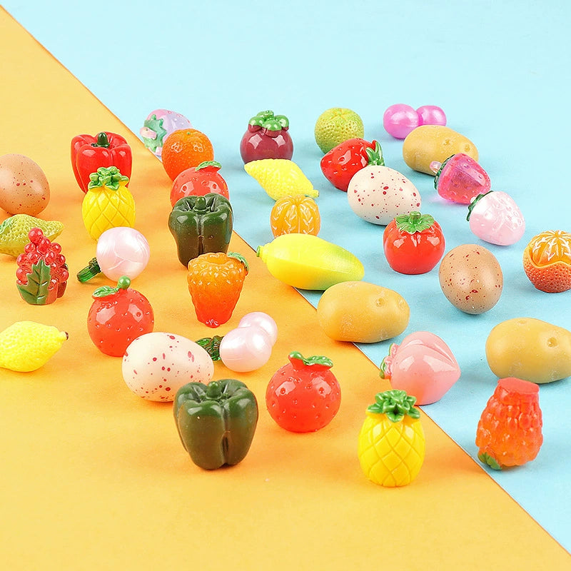 3D Mix Fruits N Plants Resin DIY Charms