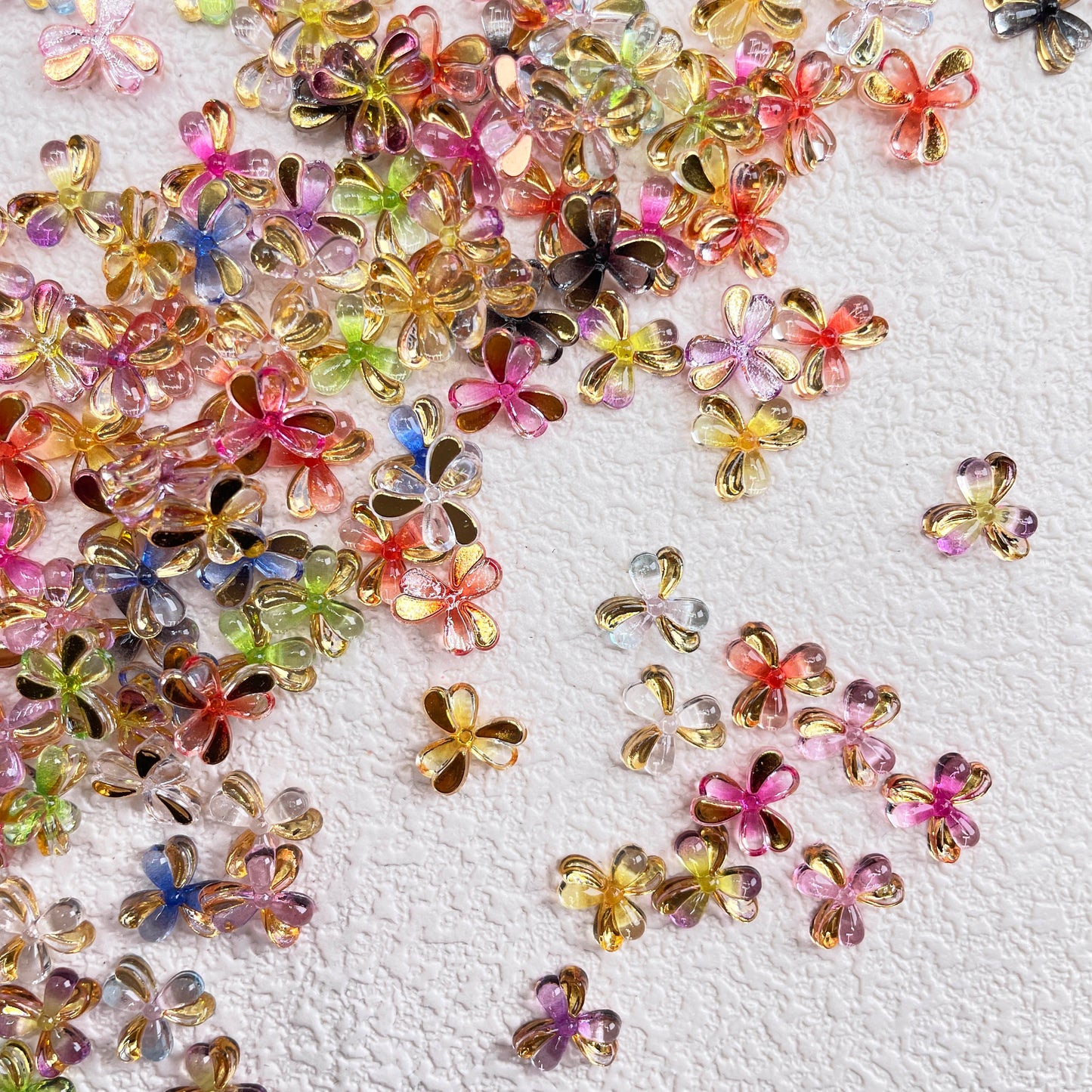 Metallic Pinwheel Flower Resin Charm