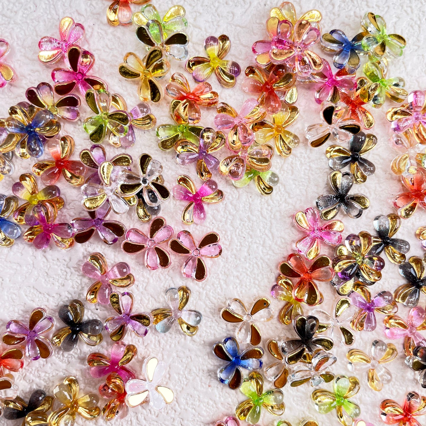 Metallic Pinwheel Flower Resin Charm