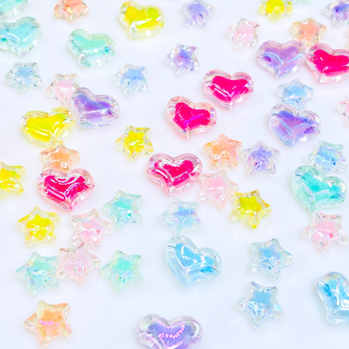 Mix Heart Beads Resin DIY Charms