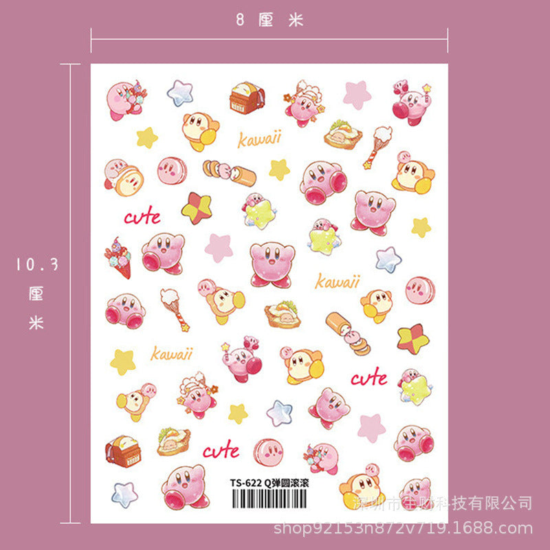 Colorful dopamine Nail Art Stickers 5D Embossed
