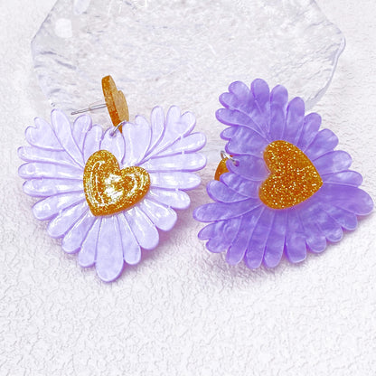 Flower Heart(Angel Flower With Aurora Color) Resin Costume Jewellery