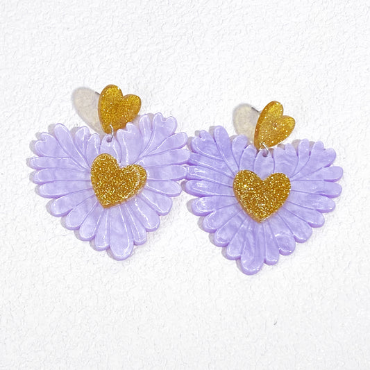 Flower Heart(Angel Flower With Aurora Color) Resin Costume Jewellery