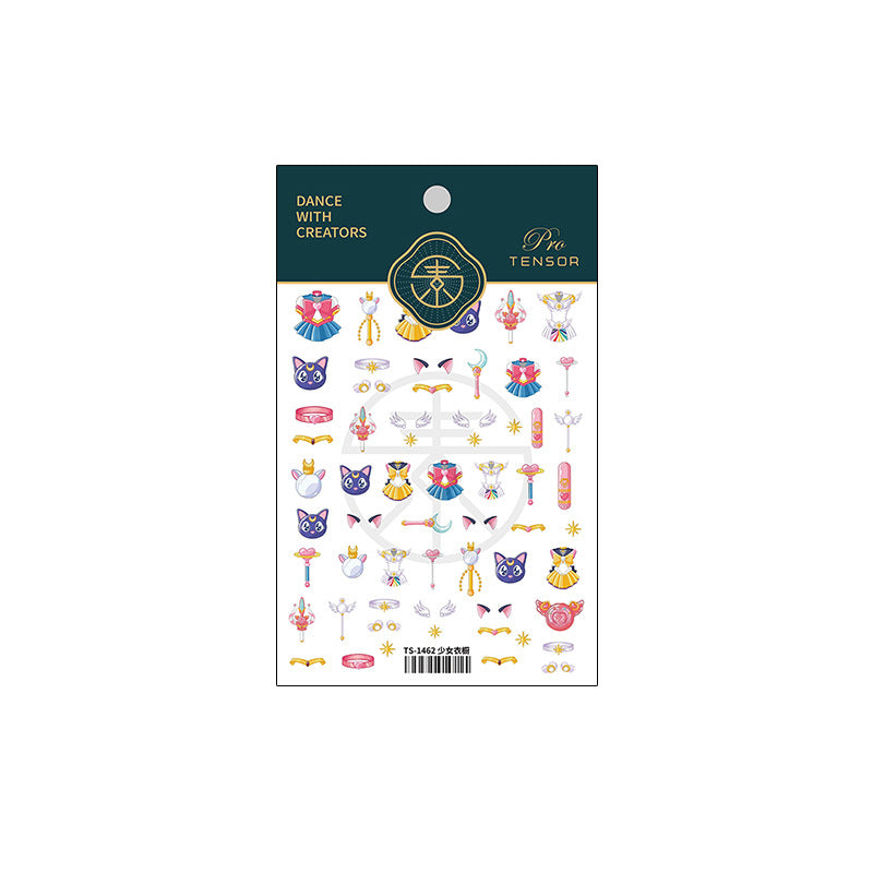 Colorful dopamine Nail Art Stickers 5D Embossed