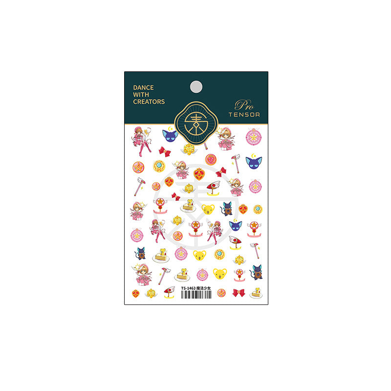 Colorful dopamine Nail Art Stickers 5D Embossed