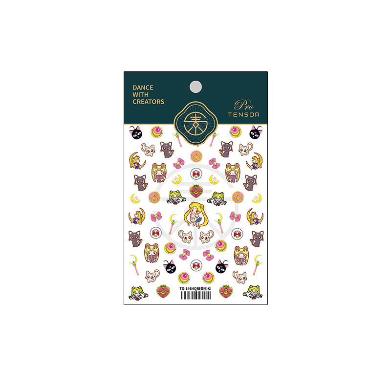 Colorful dopamine Nail Art Stickers 5D Embossed