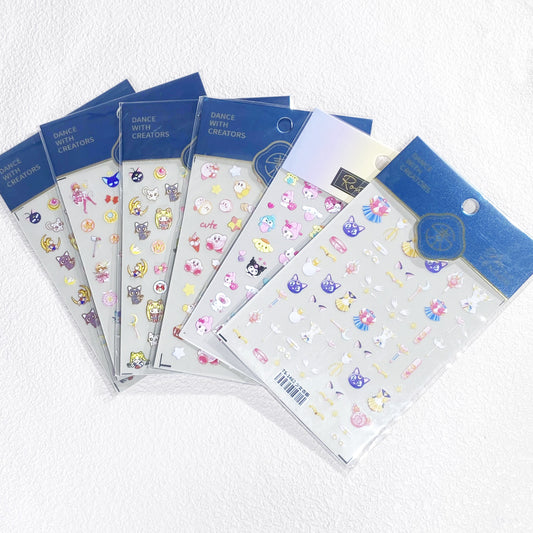 Colorful dopamine Nail Art Stickers 5D Embossed