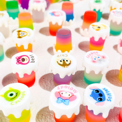 Luminous Tricolor Cream Cup Resin DIY Charms