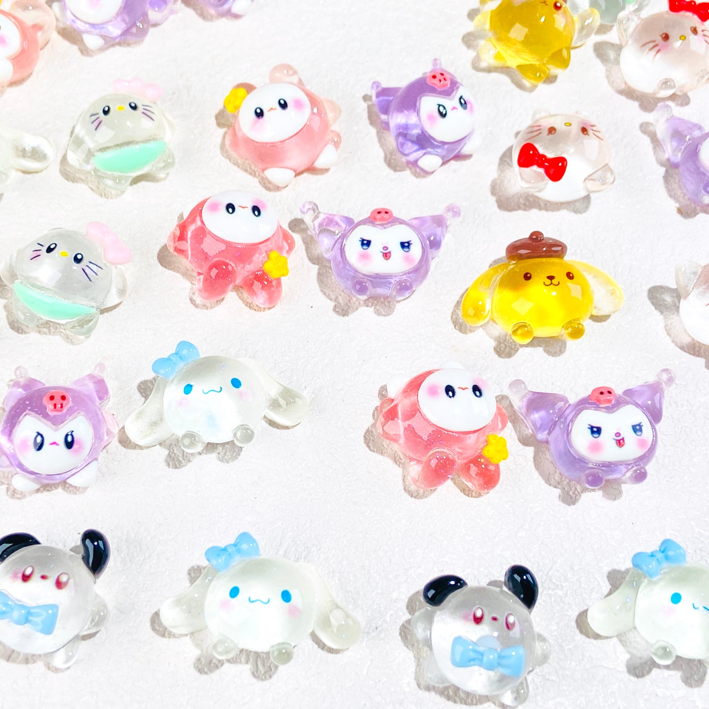 Transparent 3D Cartoon Characters Resin DIY Charms