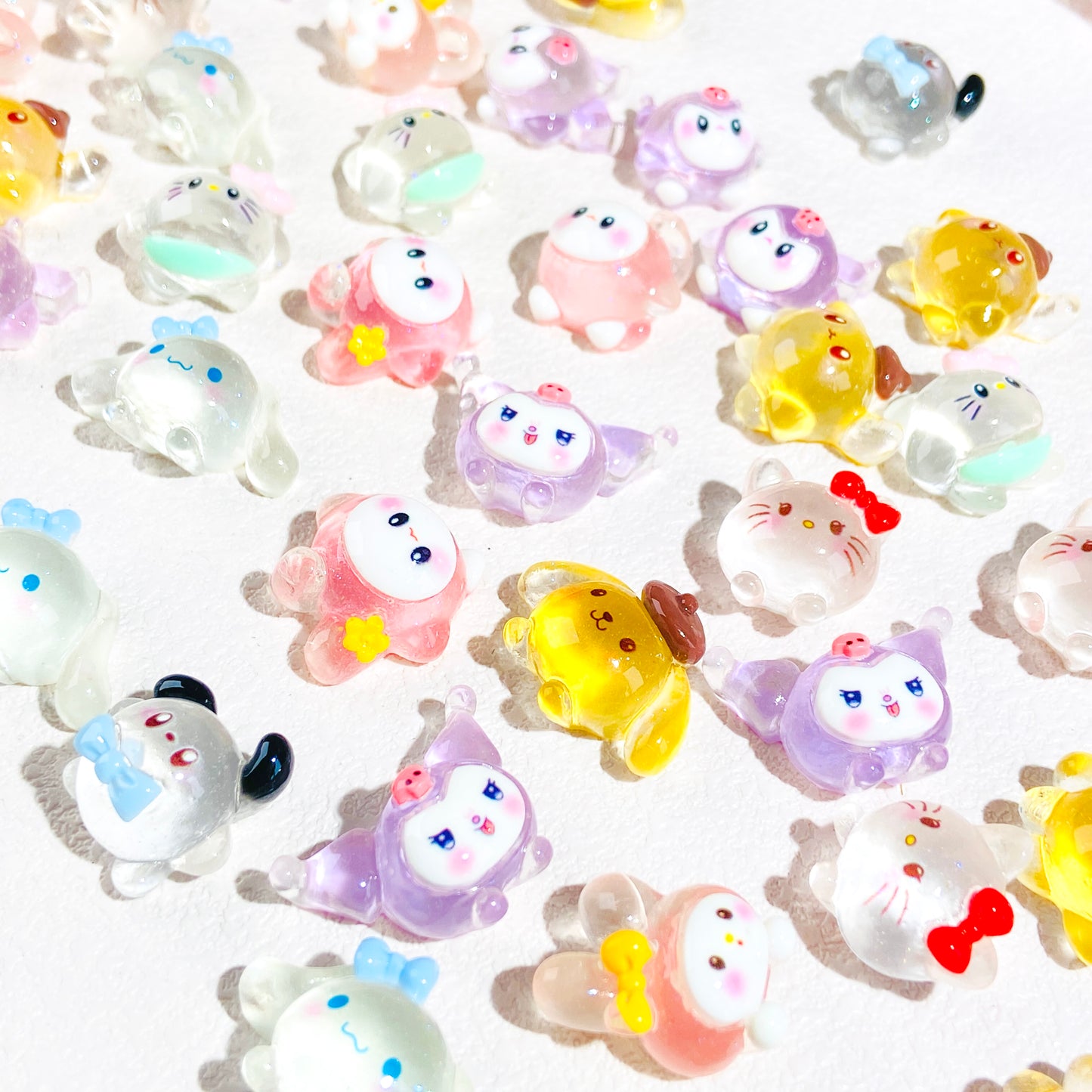 Transparent 3D Cartoon Characters Resin DIY Charms