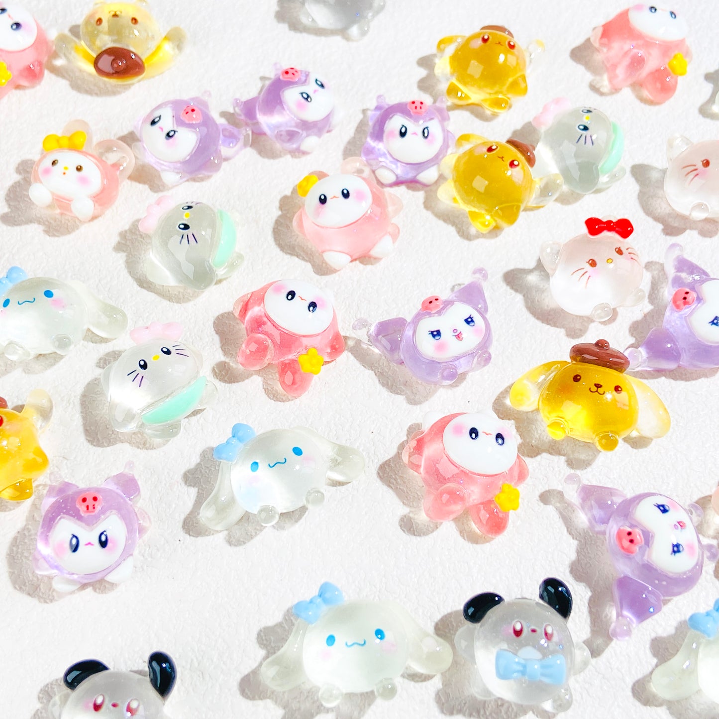 Transparent 3D Cartoon Characters Resin DIY Charms