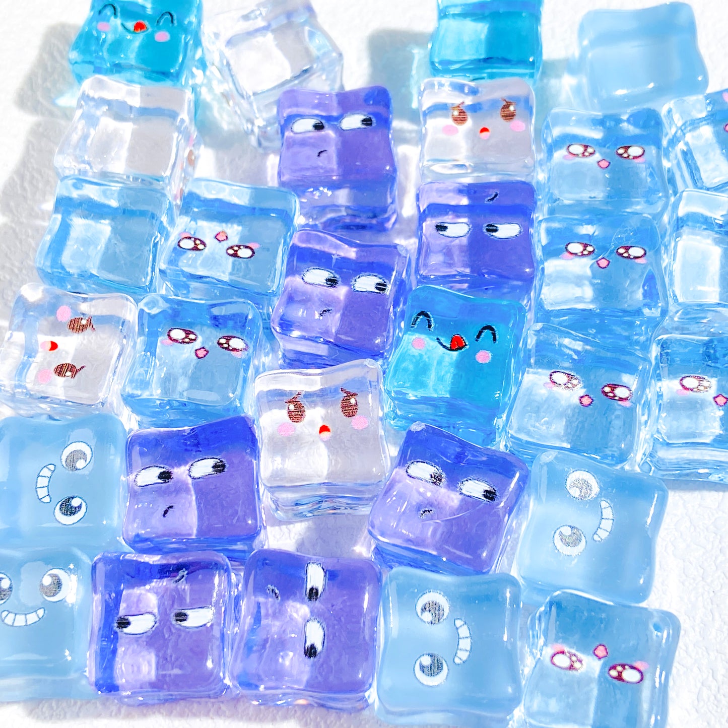 Luminous Cool-Toned Ice Cube  Resin DIY Charms