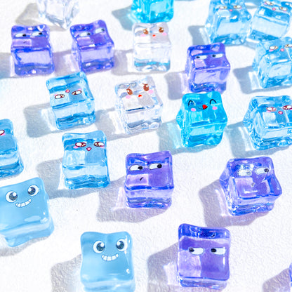 Luminous Cool-Toned Ice Cube  Resin DIY Charms