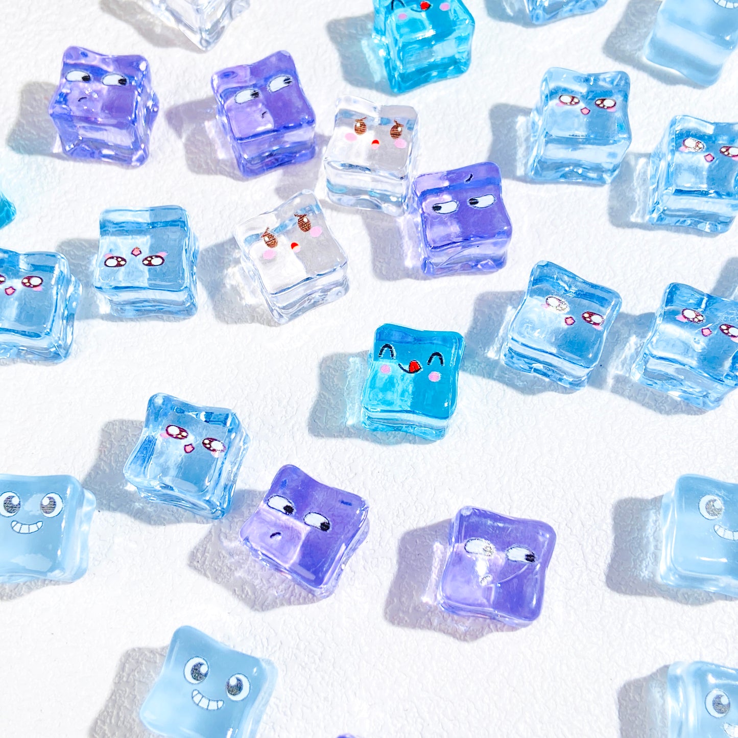 Luminous Cool-Toned Ice Cube  Resin DIY Charms