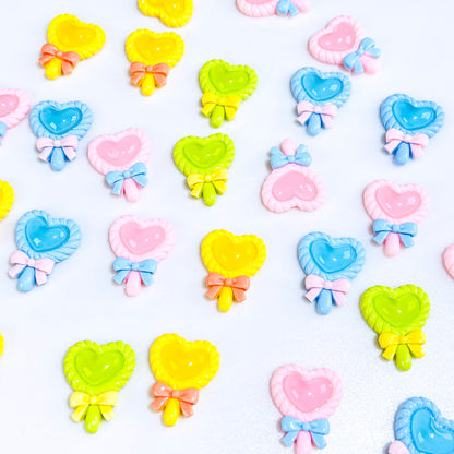 Heart Candy Lollipop Resin DIY Charms