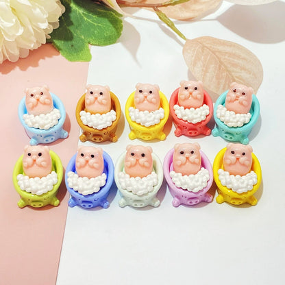 Piggy In The Tub Resin DIY Charms