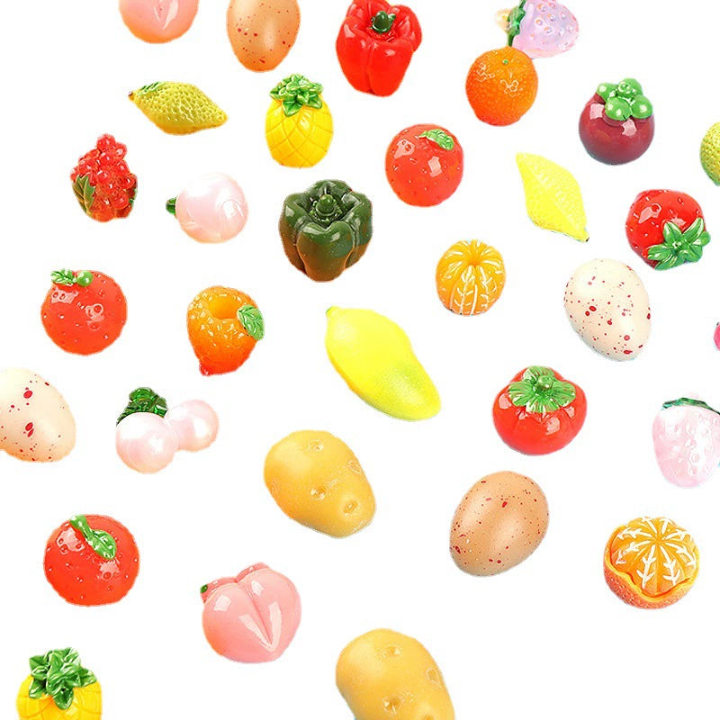 3D Mix Fruits N Plants Resin DIY Charms