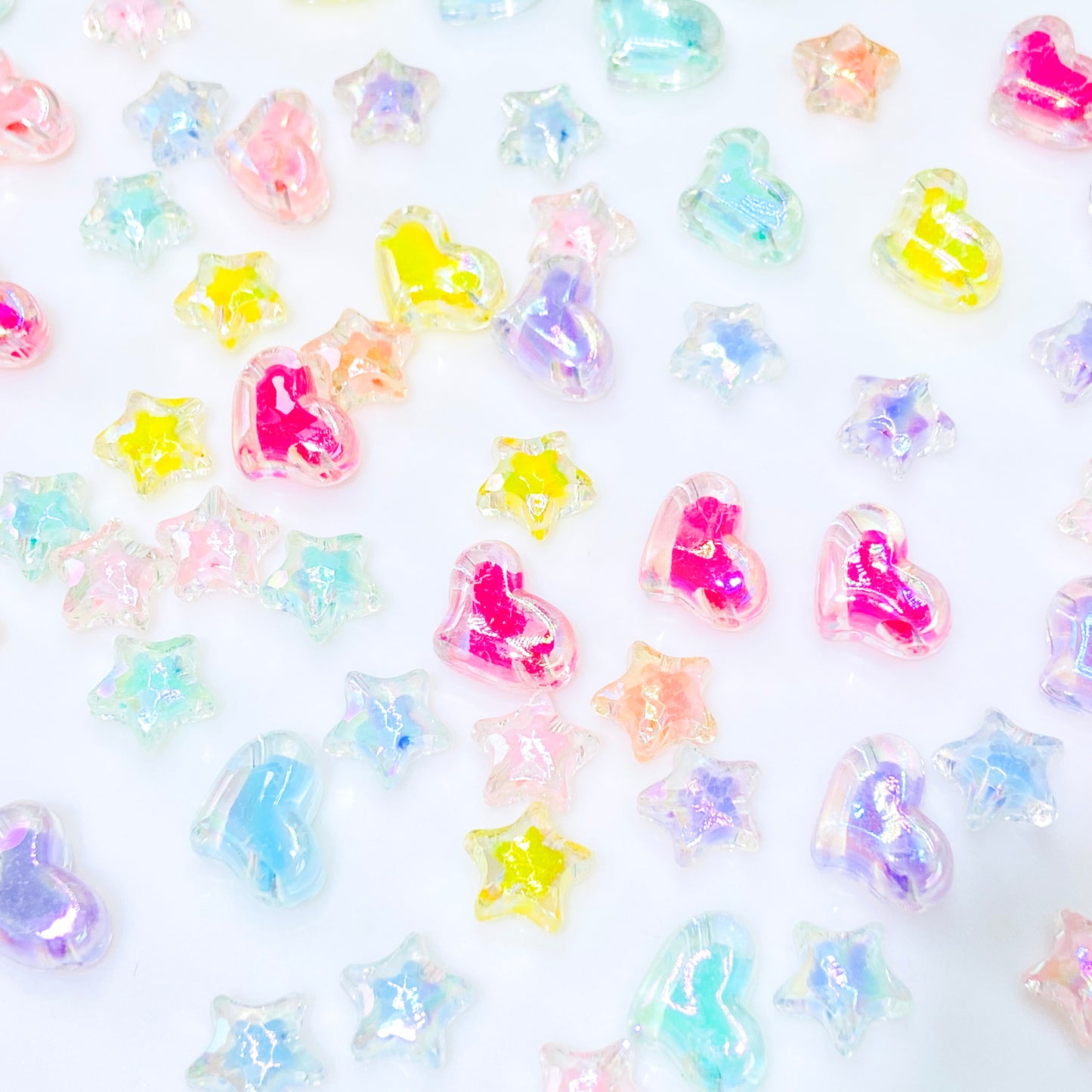Mix Heart Beads Resin DIY Charms