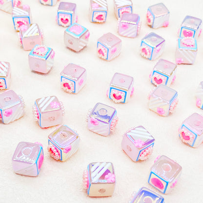 Hand Drawn Cube Beads