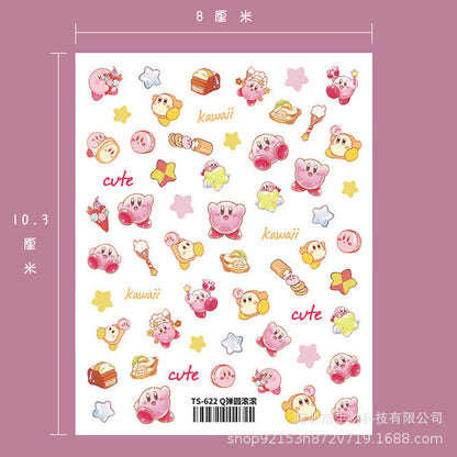 Colorful dopamine Nail Art Stickers 5D Embossed