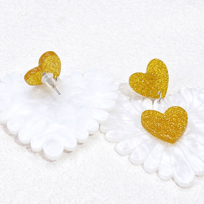 Flower Heart(Dream Flower With Aurora Color) Resin Costume Jewellery