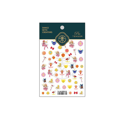 Colorful dopamine Nail Art Stickers 5D Embossed