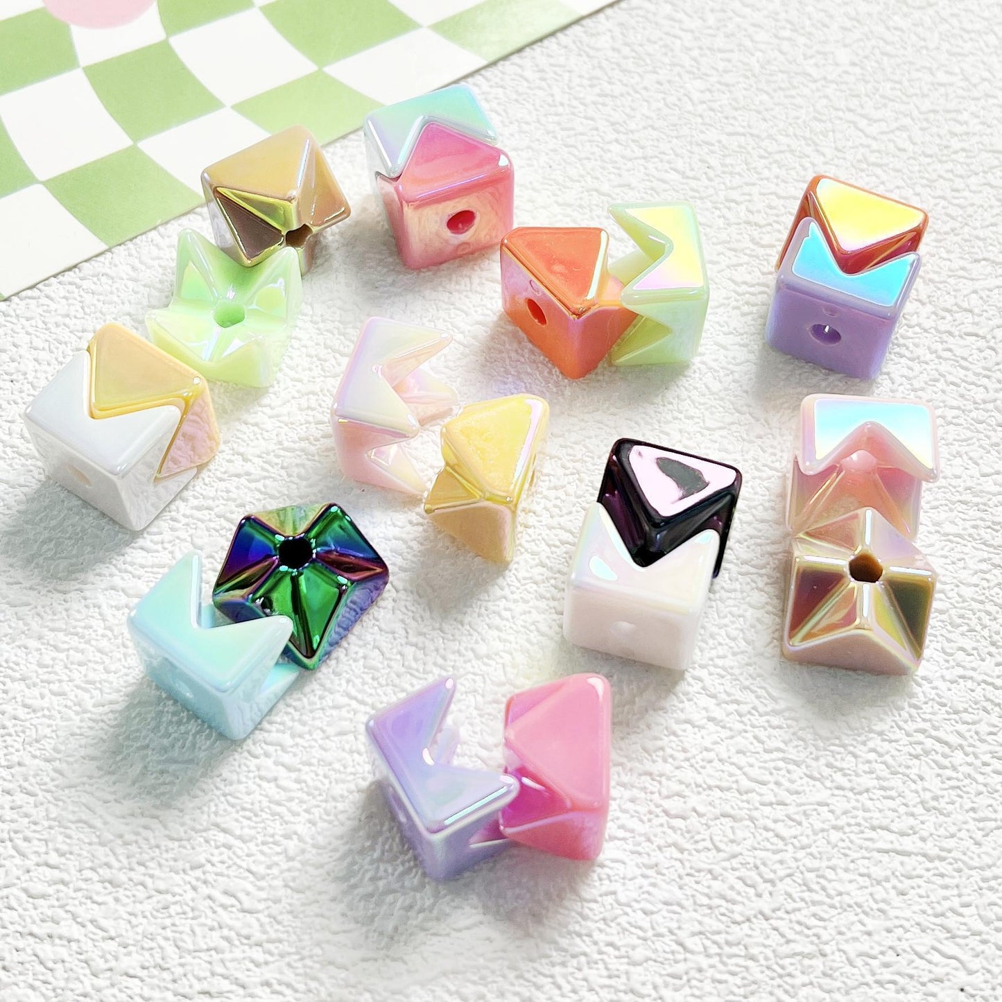 Shimmer Patch Cube Bead DIY Charms